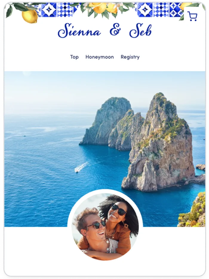 View sample honeymoon registry page