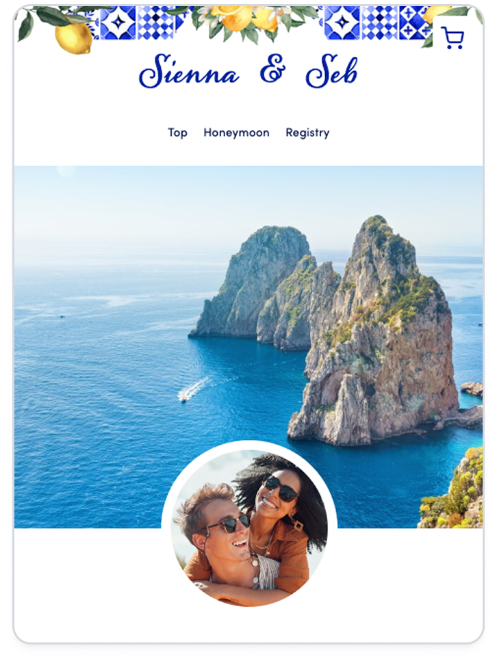 View sample honeymoon registry page